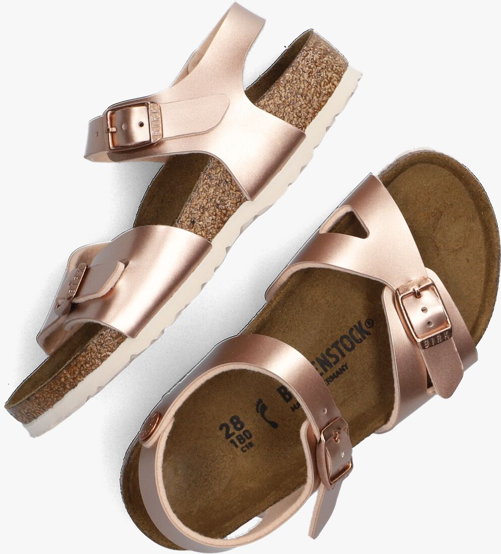 BIRKENSTOCK ros&eacute;gouden birkenstock sandalen rio kids