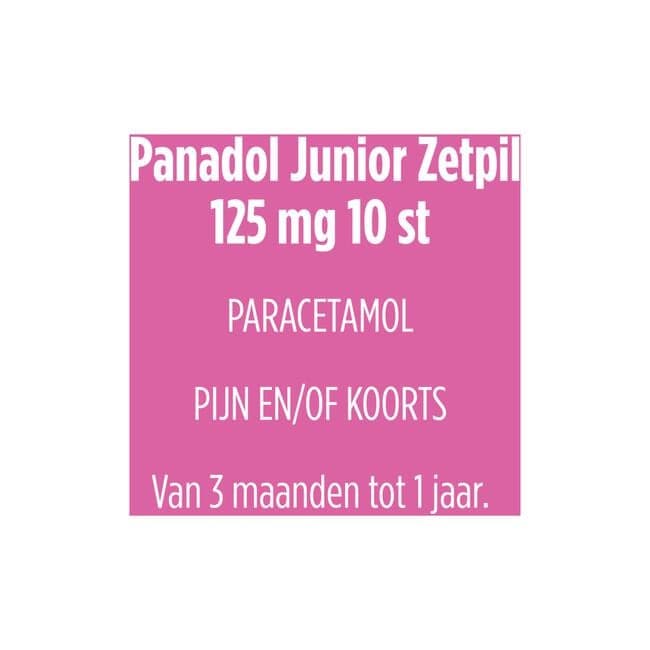 Panadol Junior Zetpillen 125 mg Paracetemol voor Kinderen van 3 maanden tot 1 jaar