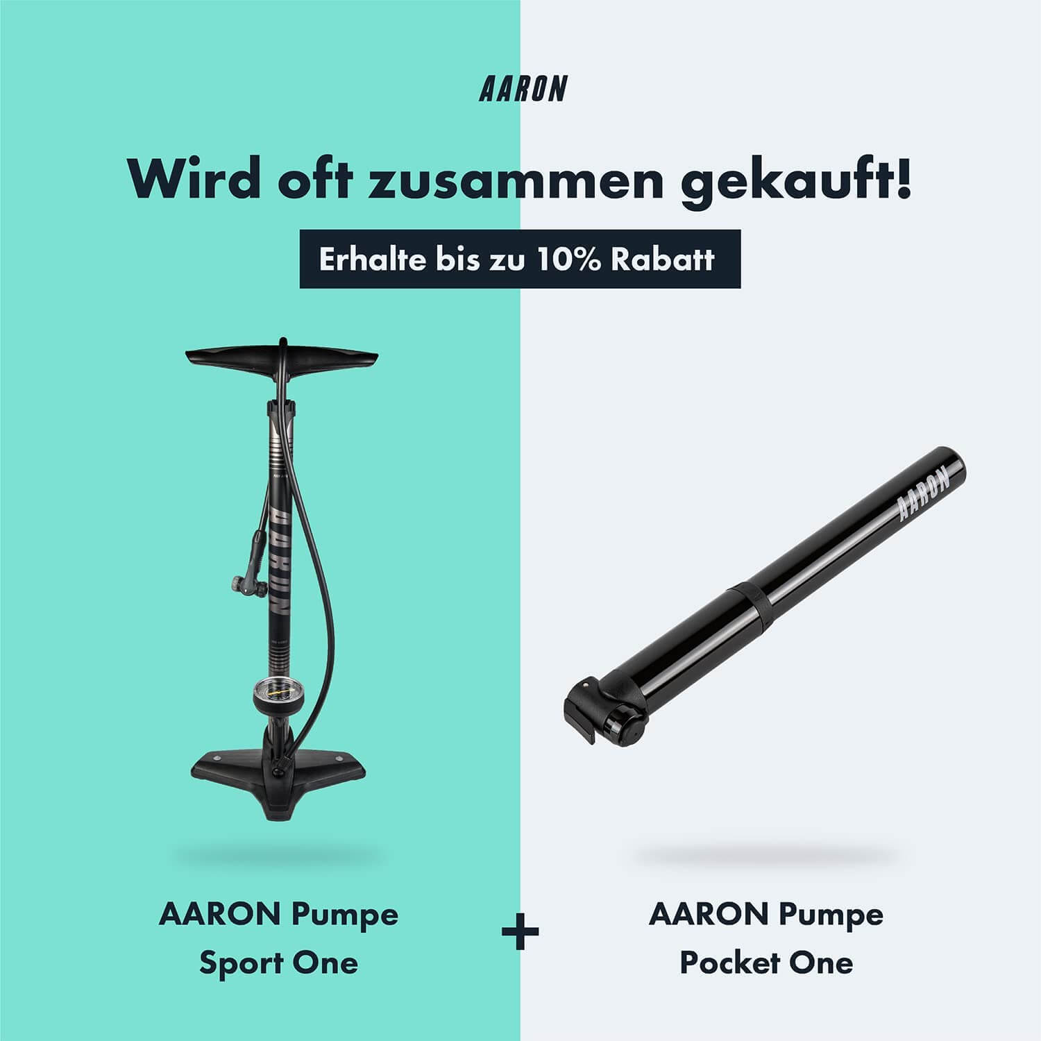 AARON Luftpumpe Sport One in Grau Fahrrad-Stand-Pumpe für alle Ventile mit Manometer