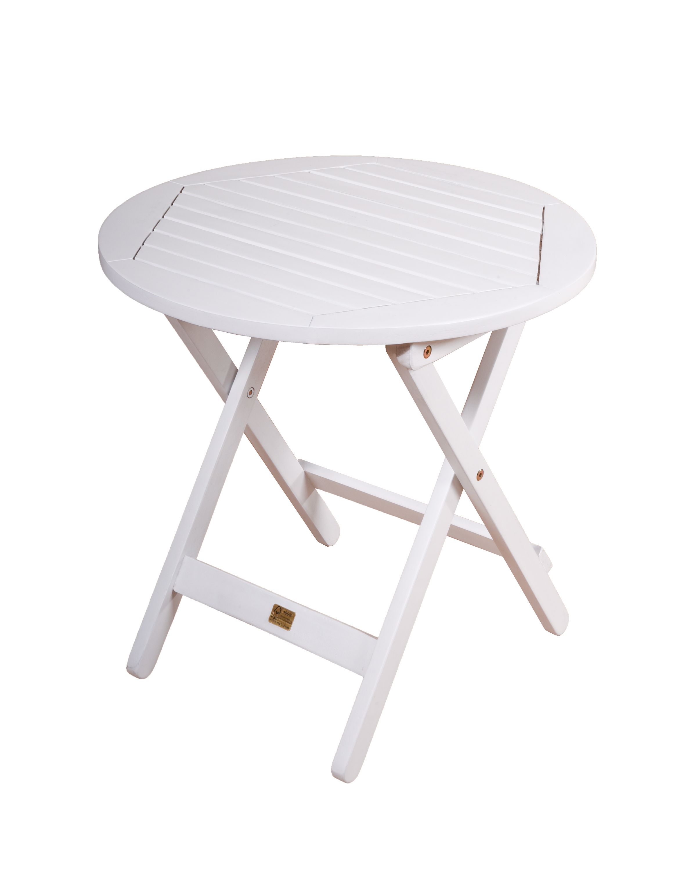 Garden Pleasure Beistelltisch MESA Ø50 cm Gartentisch Holz Tisch Garten Balkon