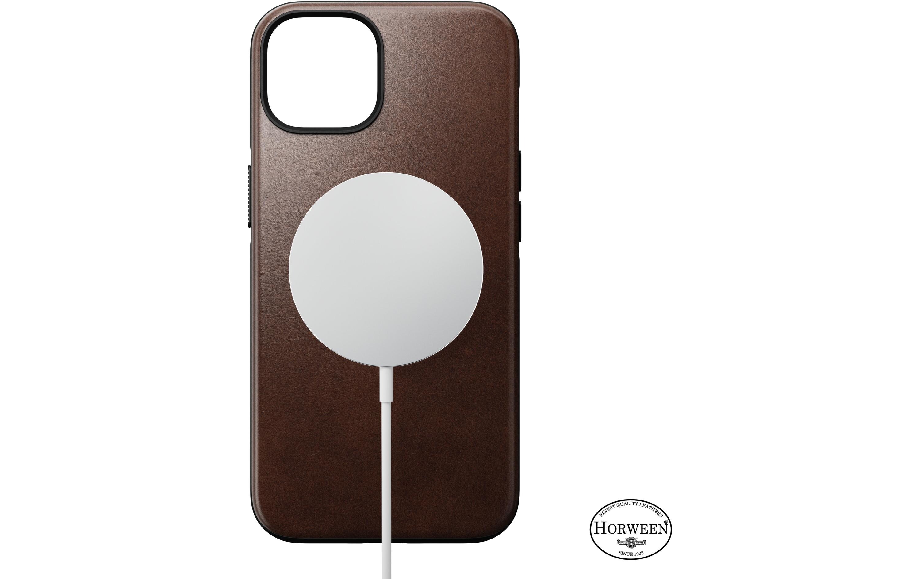 Back Cover Modern Leather Horween iPhone 14 BraunModerne Schutzhülle aus Horween Leder für das Apple iPhone 14