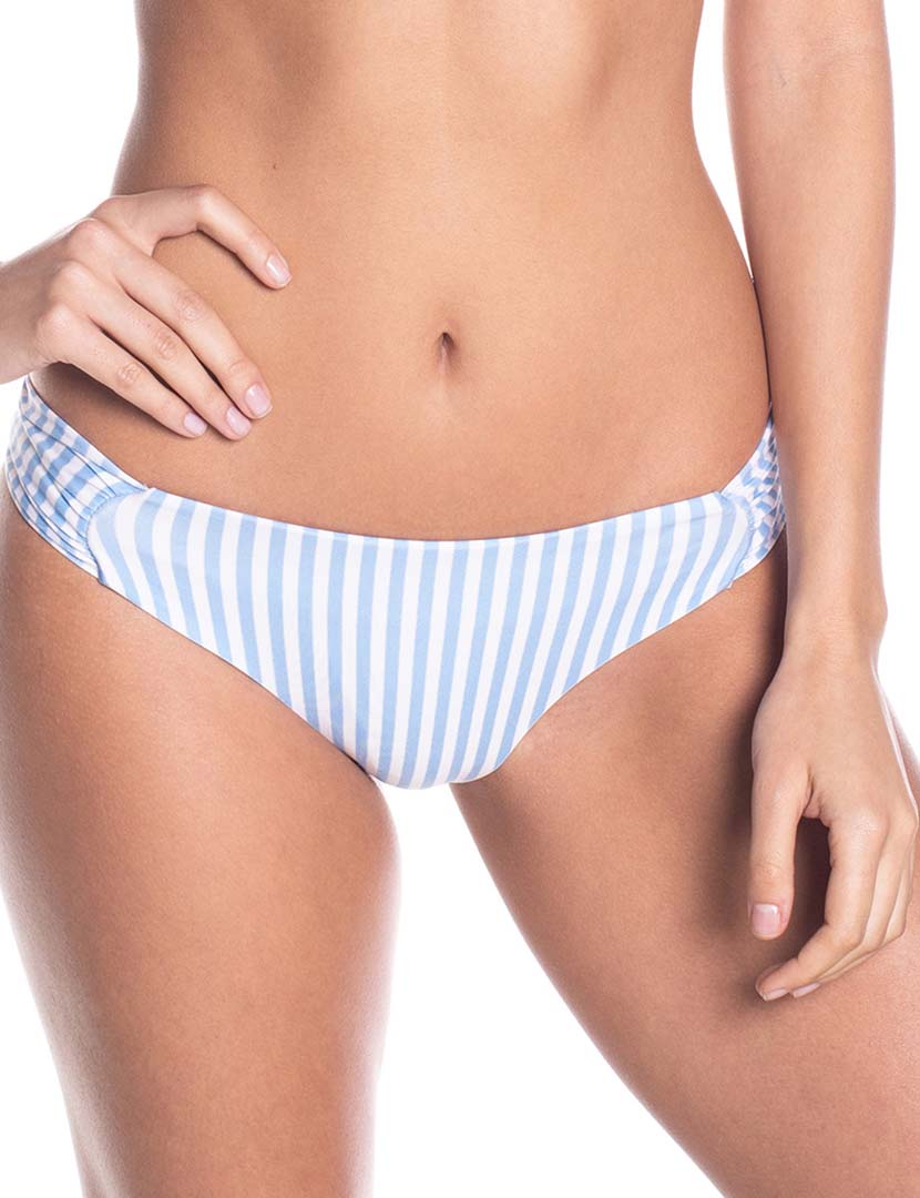 White and Blue Striped Bikini Briefs