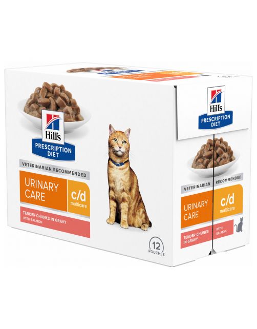 Hill's Prescription Diet C\/D Multicare Urinary Care Maaltijdzakjes - Kattenvoer - Zalm 12x85 g