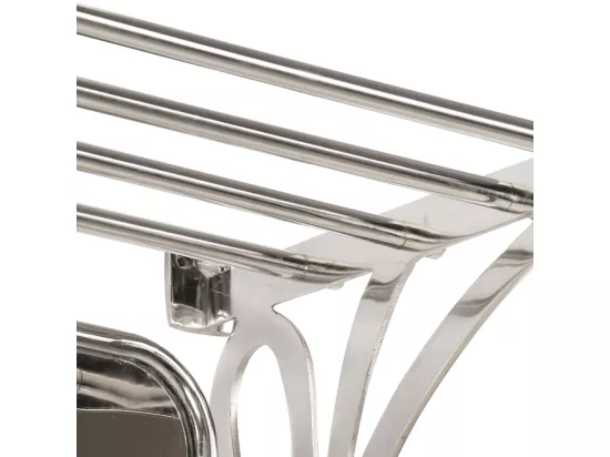 Porte-bagages avec cintres et miroir mural aluminium