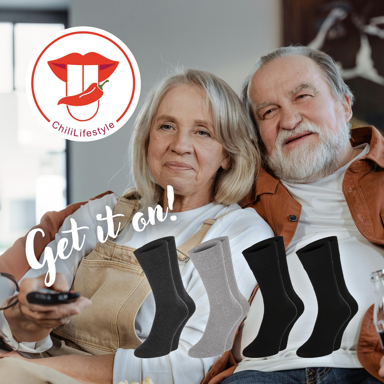 Chili Lifestyle Socken DIABETIKER Weichbund ohne Gummi 4 Paar Baumwolle