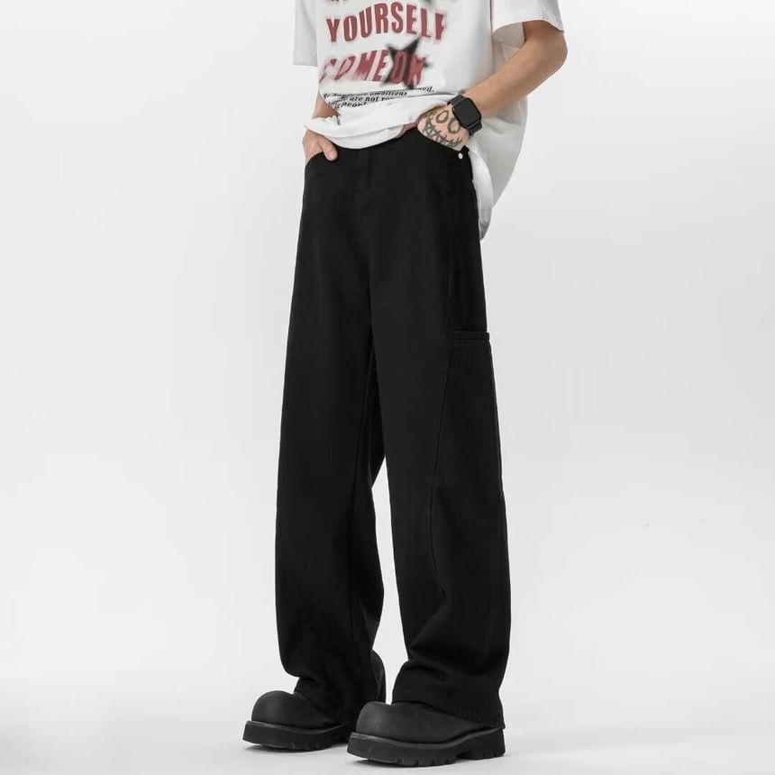 Real Boy - Mid Rise Washed Wide Leg Cargo Jeans