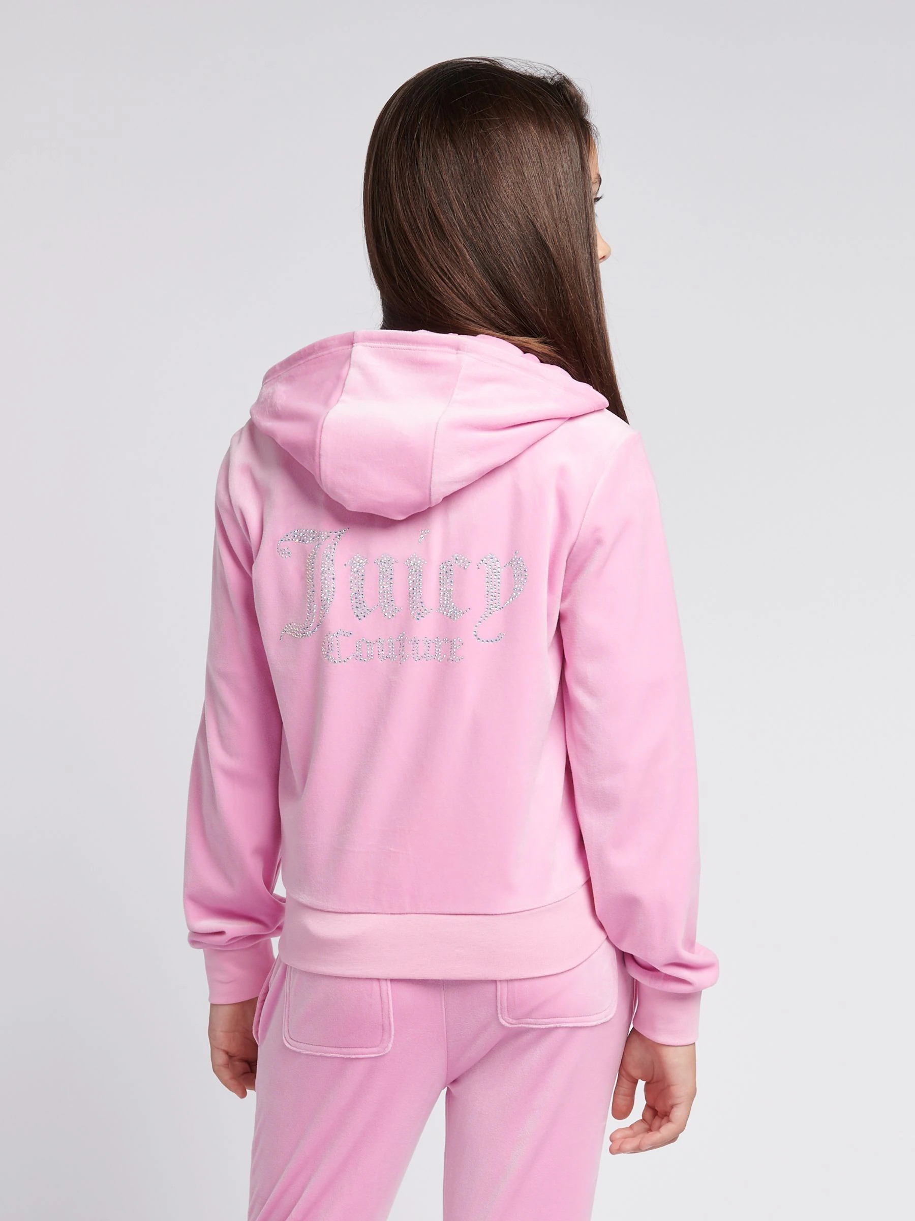 Roze/roestkleurig - Juicy Couture ruitvormige hoodie met rits