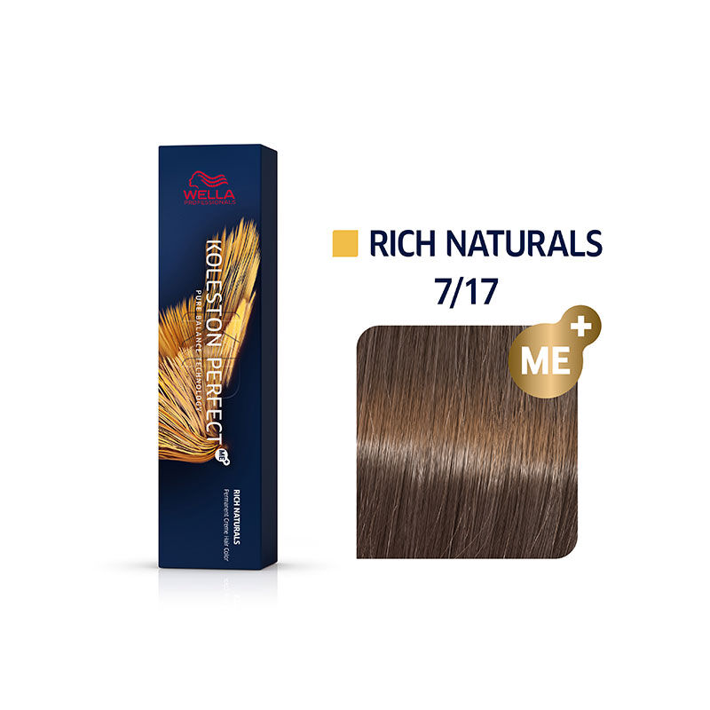 Coloration permanente Koleston Perfect Me+ 7/17 blond cendré marron