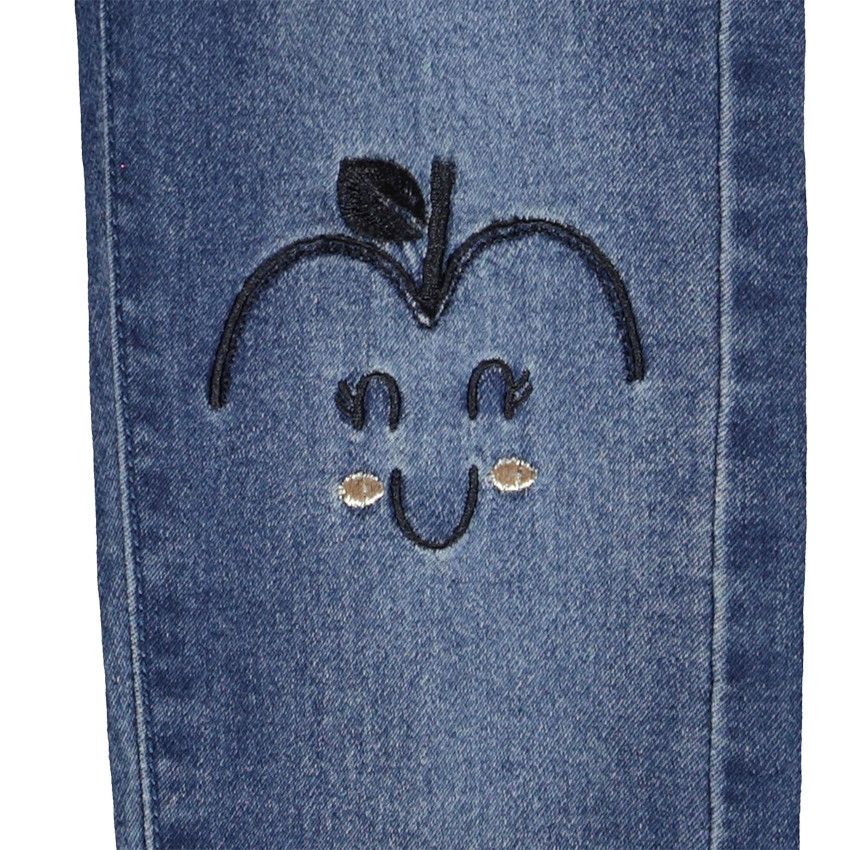 Jeans brodé pour bébé fille - Bleu