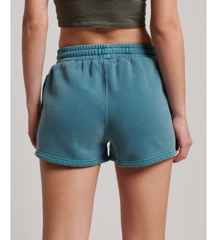 Shorts de treino turquesa com lavagem vintage da Superdry