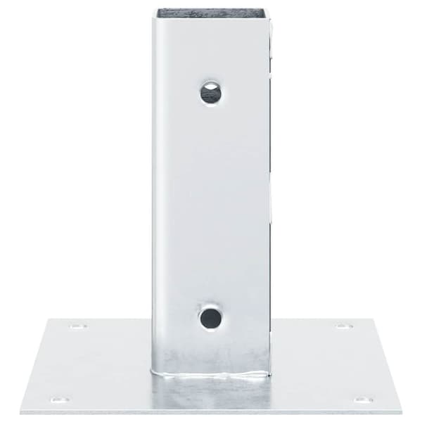 vidaXL Stolpebunner firkantet 4 stk sølv 46x46 mm galvanisert stål