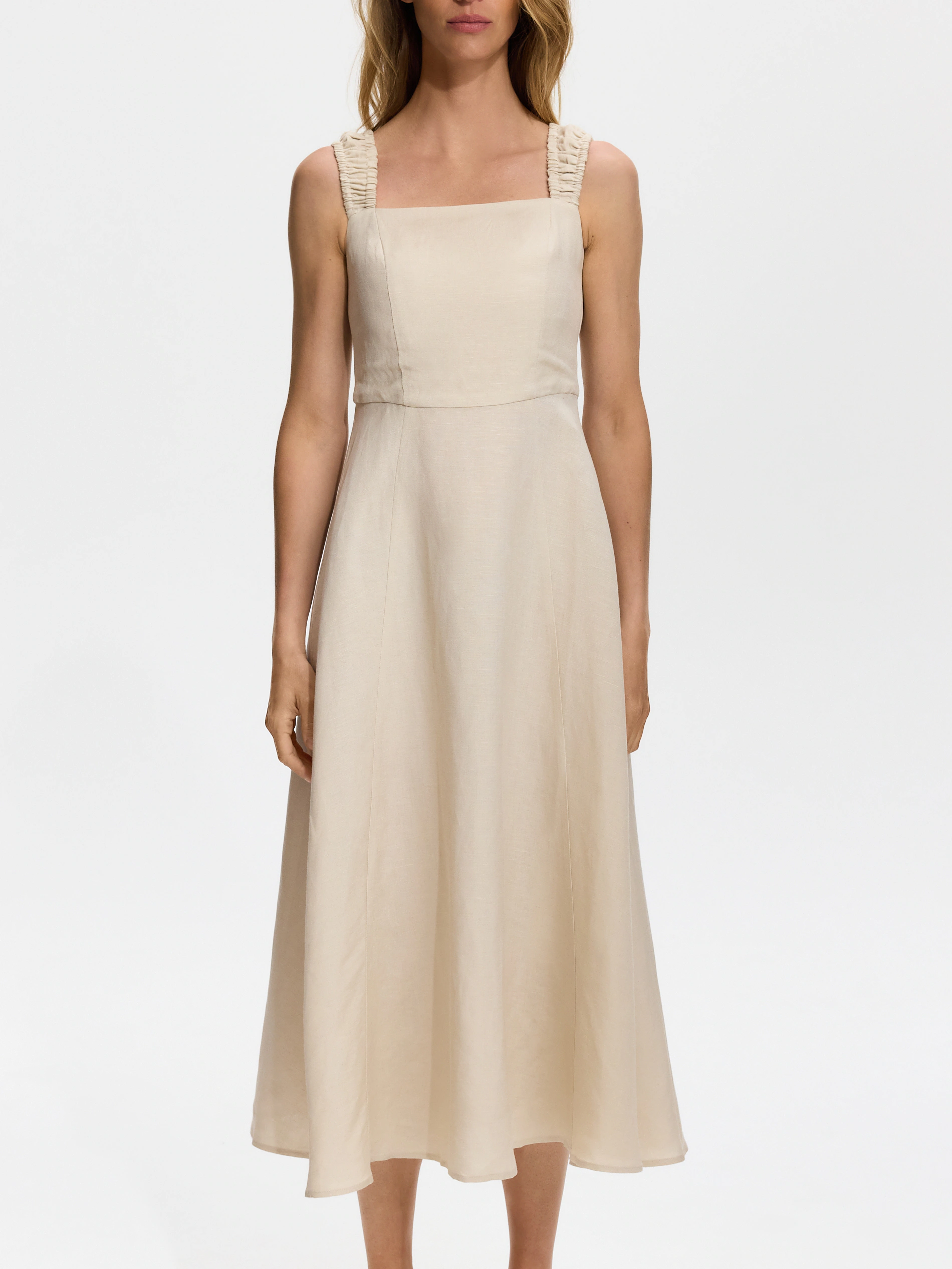 Midikleid aus Leinenmischung