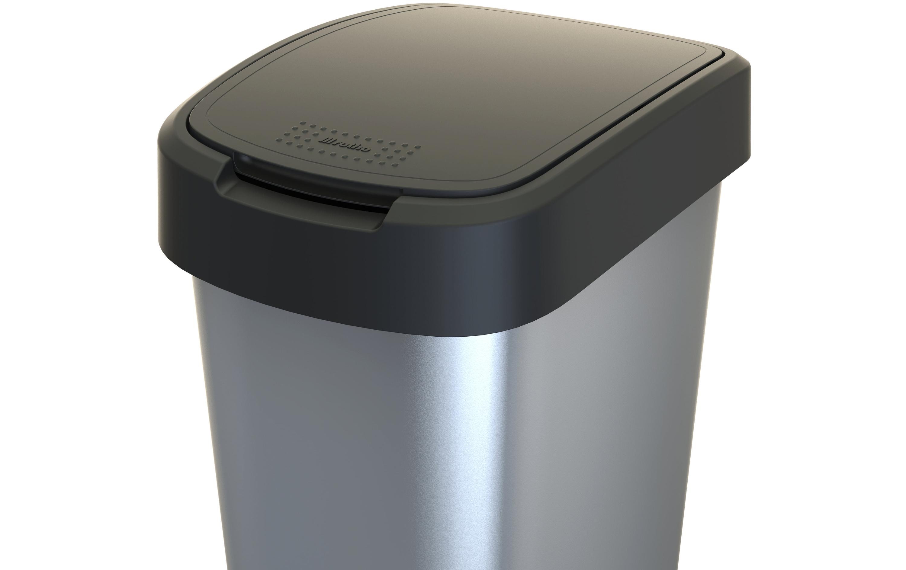 Swingeimer Art Twist 50 l, Silber metallicAbfalleimer aus Kunststoff