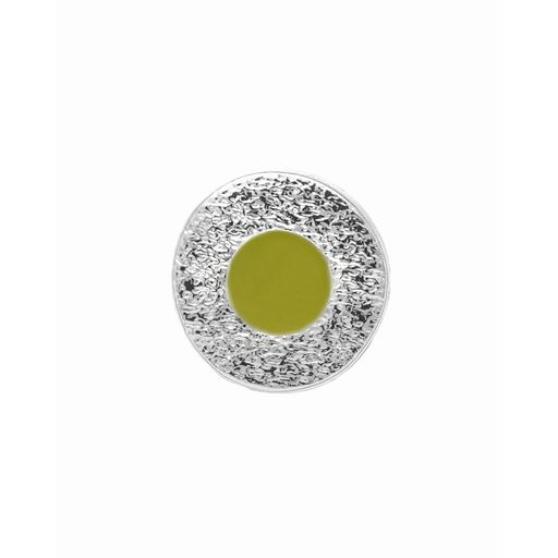 LULU Copenhagen Circle Small Ørering, Willow Green/Silver Plated