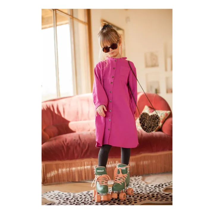 Marlot Paris Robe Gaze de Coton Romane | Rose fuschia