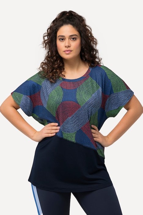 Funktionsshirt, oversized, Rundhals, Halbarm, recycelt