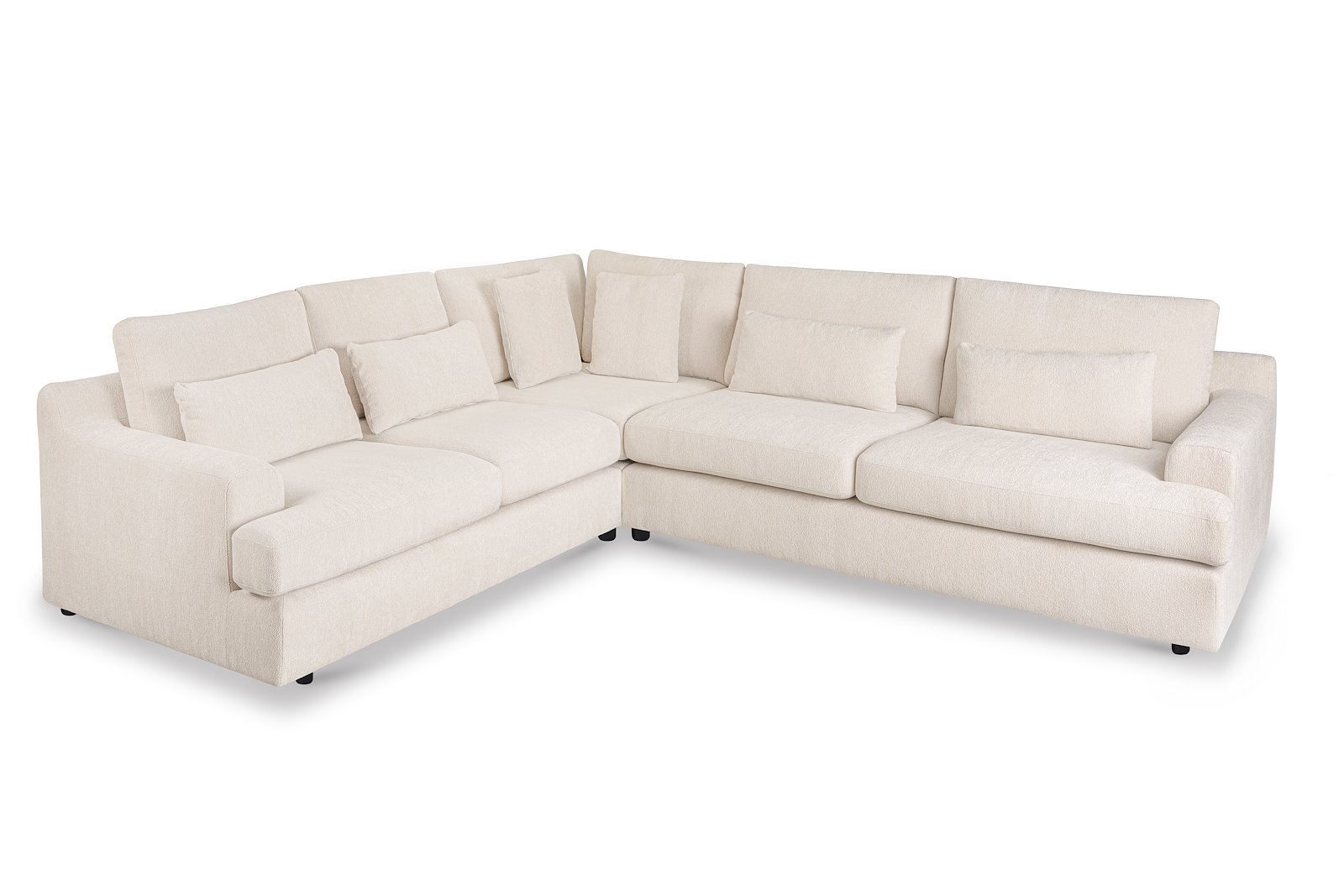 Roma hjørnesofa 23 Tekstil Raven 24 Light Beige med sorte ben