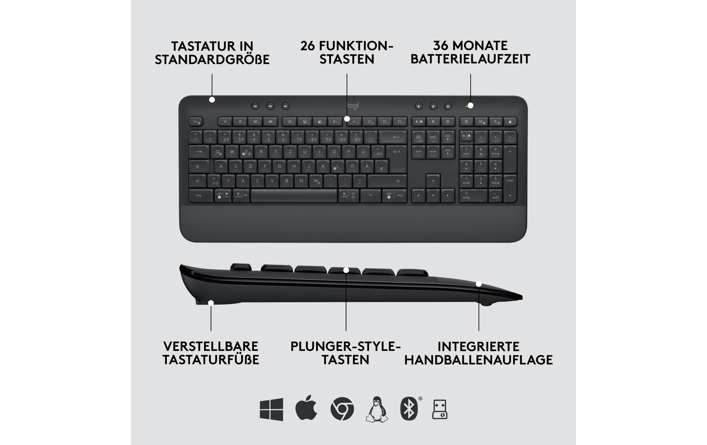 Tastatur-Maus-Set MK650 Combo for BusinessKabelloses Tastatur-Maus-Set für Unternehmen