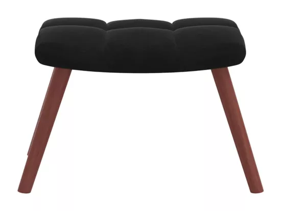 Chaise de relaxation avec repose-pied Noir Velours