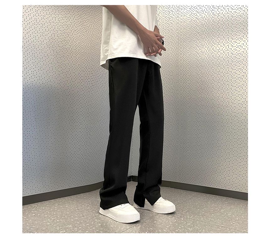 Hushgrain - Hoge taille effen rechte broek