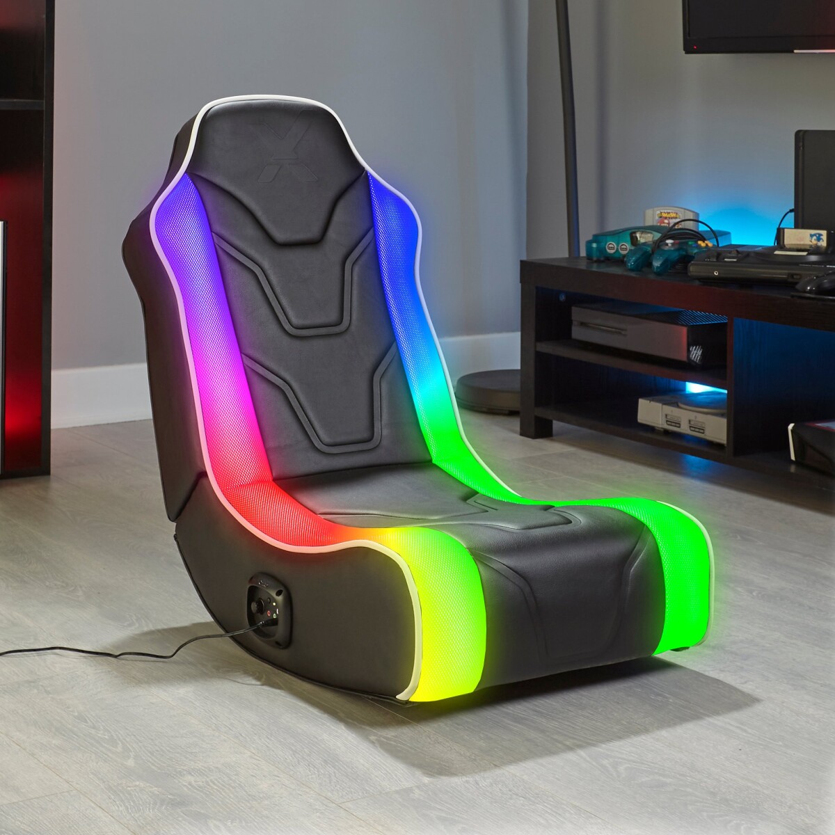 X-Rocker - Chimera - Gaming Gulvstol Med Lys Til Børn - Sort
