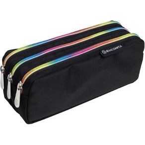 Trousse rectangle 3 compartiments Rainbow - Noir