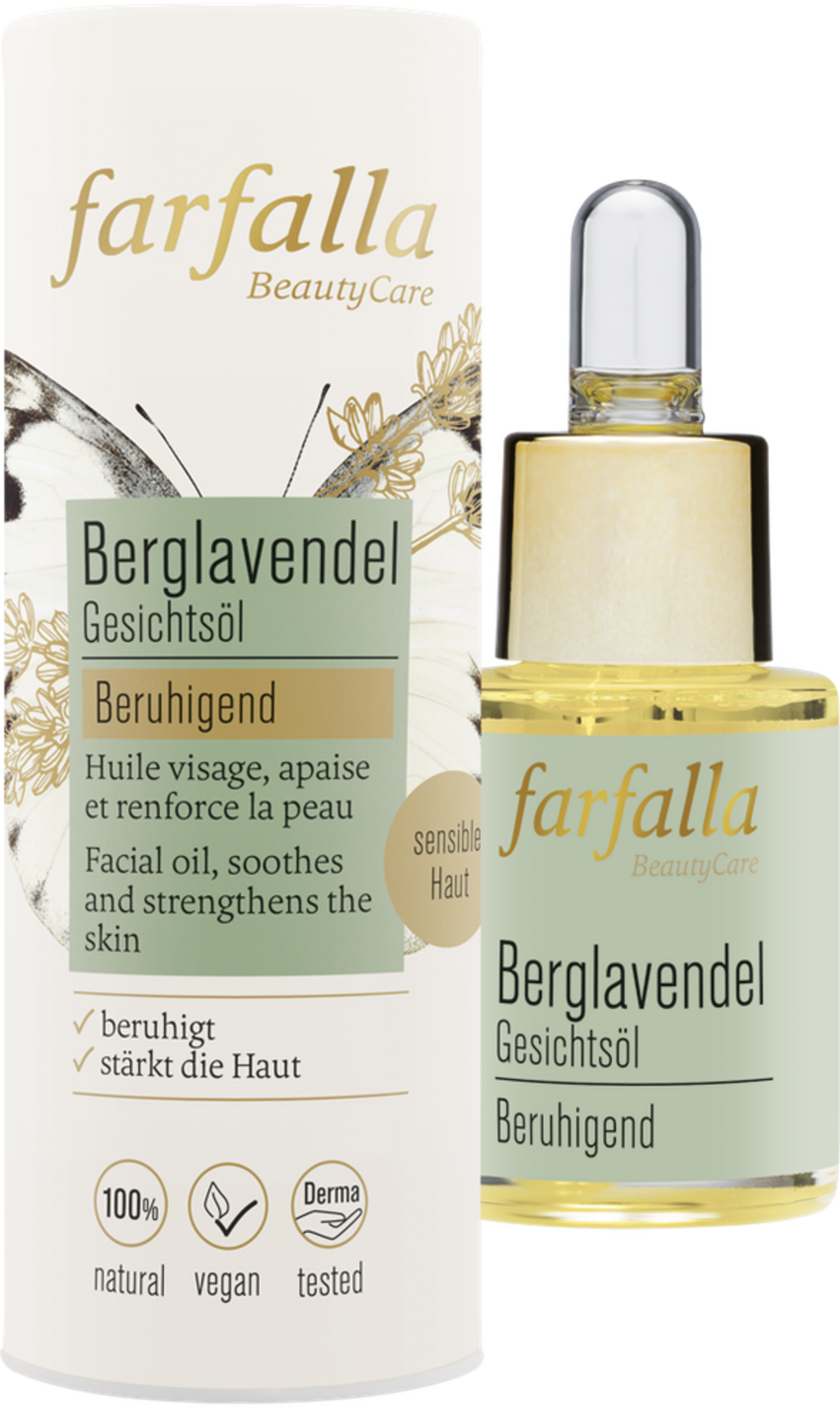 farfalla  Hautberuhigendes Gesichtsöl Berglavendel, 15 ml