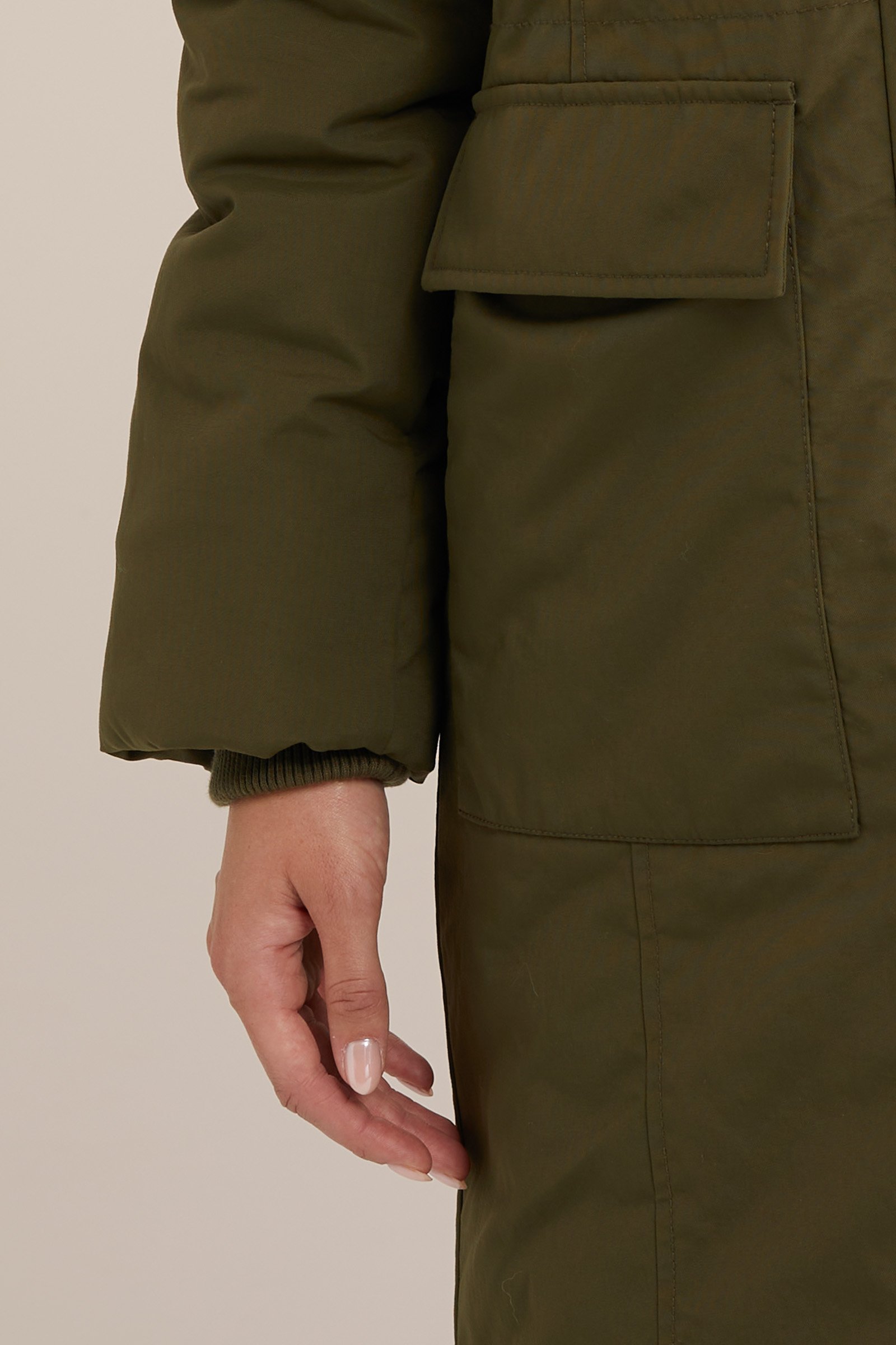 gewatteerde parka WE Fashion Olijfgroen