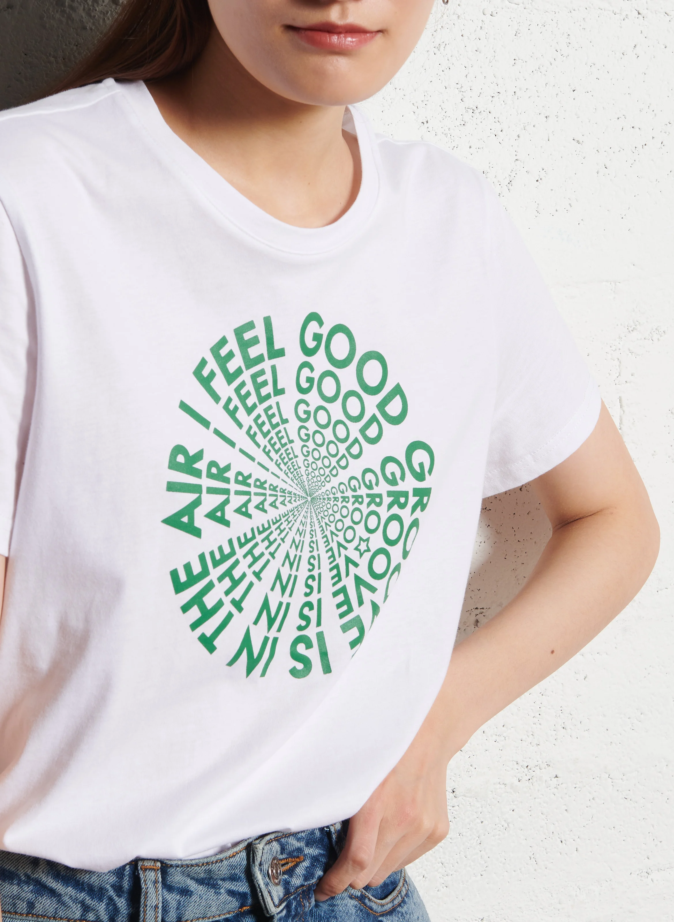 TROOVE - Tee-shirt droit sérigraphié en coton | Blanc