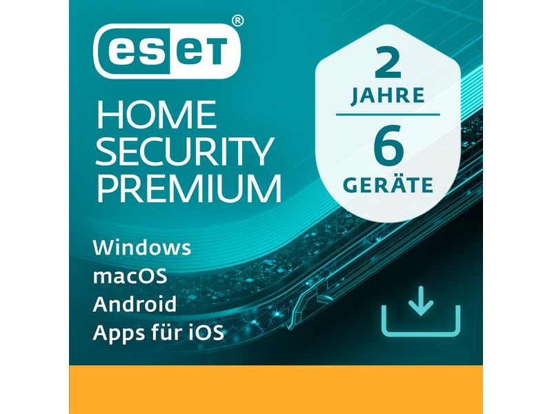ESET HOME Security Premium Vollversion, 6 User, 2 Jahre Der Premiumschutz für Ihr digitales Leben – Stärken Sie Ihren Schutz dank Passwort-Manager, Verschlüsselung sensibler Dateien und modernster Bedrohungserkennung