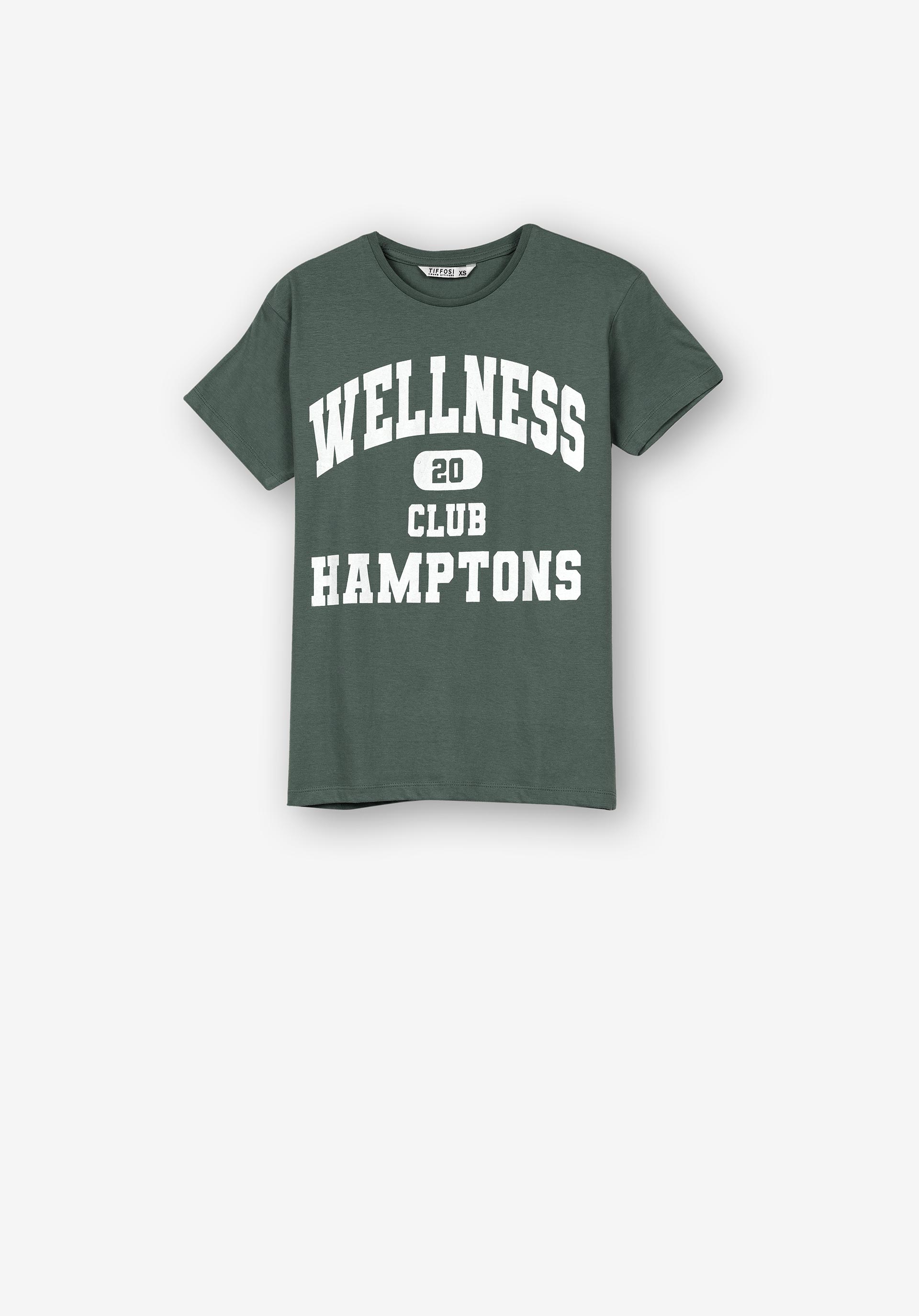 T-shirt com Texto Frontal