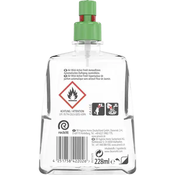 24 / 7 Active Fresh Aerosolfreies Automatisches Duftspray Nachfüller Jasminblüte