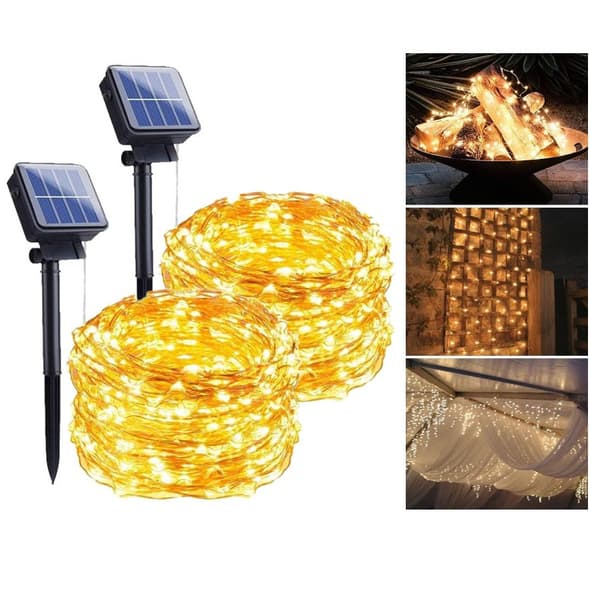 INF LED lyssløyfe med solcelle 10 meter   2-pack