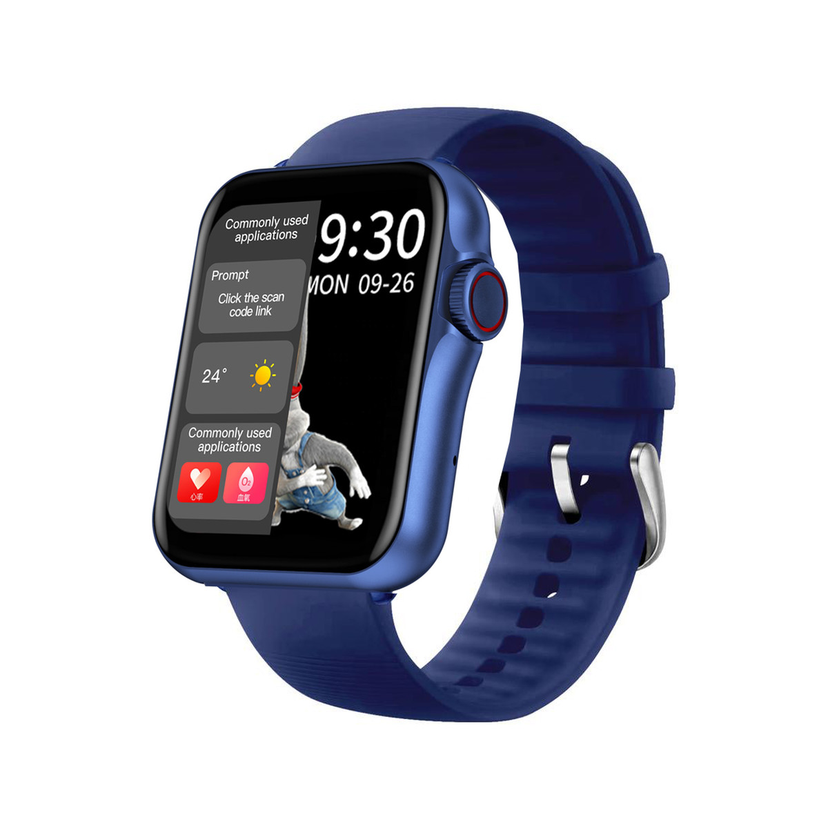 Montre SMARTY 2.0 new standing mixte connecté métal bracelet silicone bleu