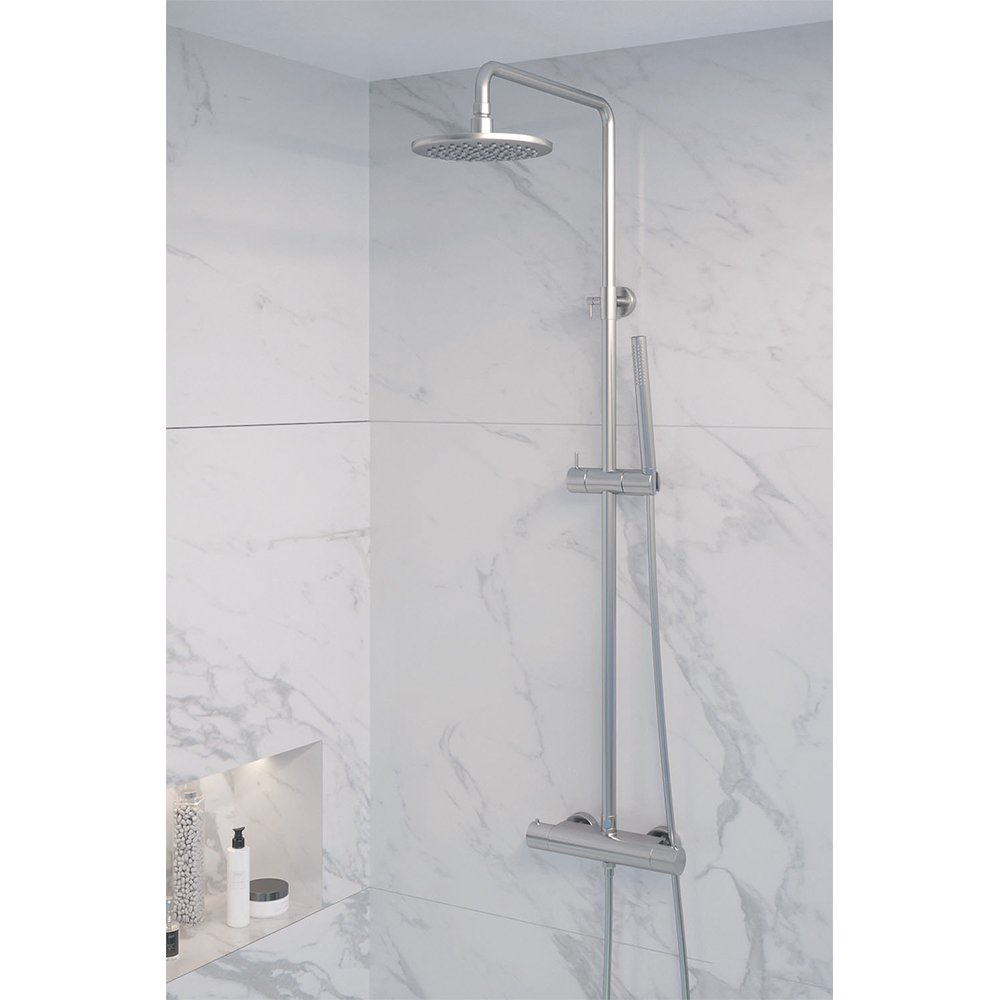 Brauer Chrome Edition opbouw regendoucheset met staafhanddouche en hoofddouche 20cm chroom