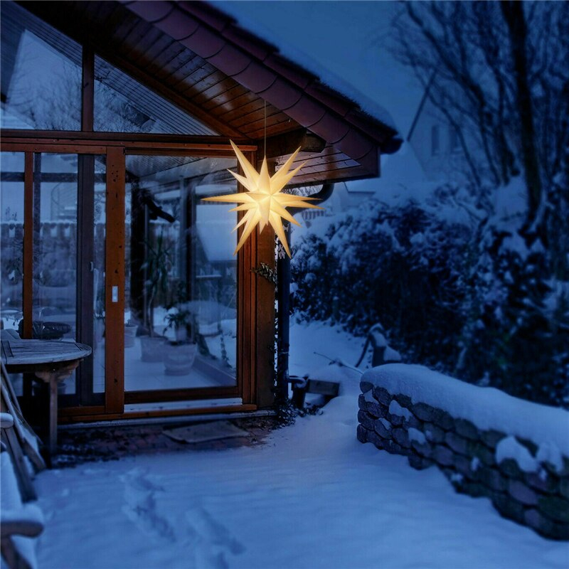(45cm) 6 LED's Weihnachts Deko Licht Hängelampe Moravischer Stern (Batteriebetrieben) - Warmweiss