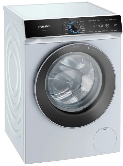 Siemens iQ700 WG44B2040 - Vaskemaskine - Wi-Fi - Niche - bredde: 60 cm - højde: 85 cm - frontbetjening - 65 liter - 9 kg - 1400 rpm - hvid med krom flydende mat/sort dør