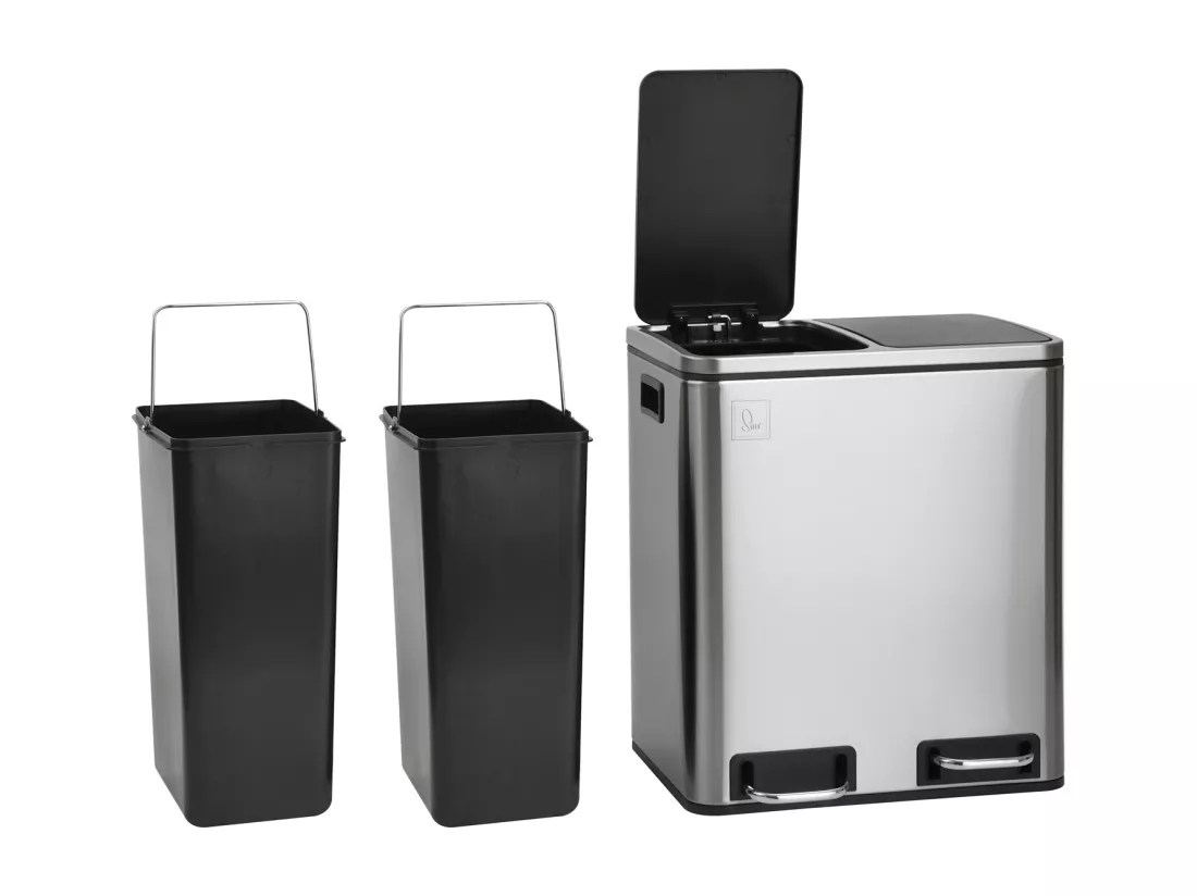 Poubelle de tri 30L en inox