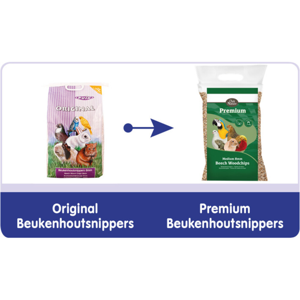 Deli Nature Premium Beukenhoutsnippers 8 mm Midden5 kg