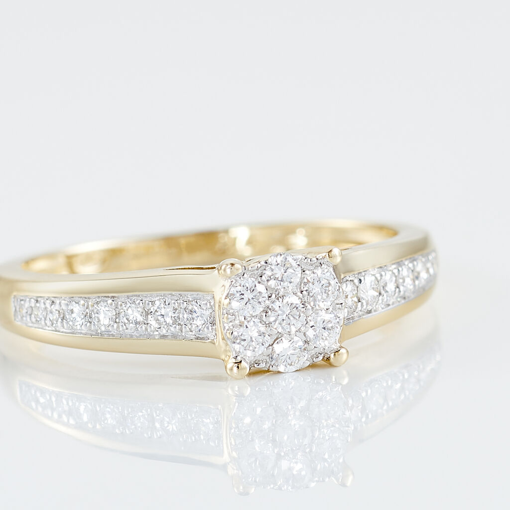Bague Or Jaune Multi Pierres Diamants