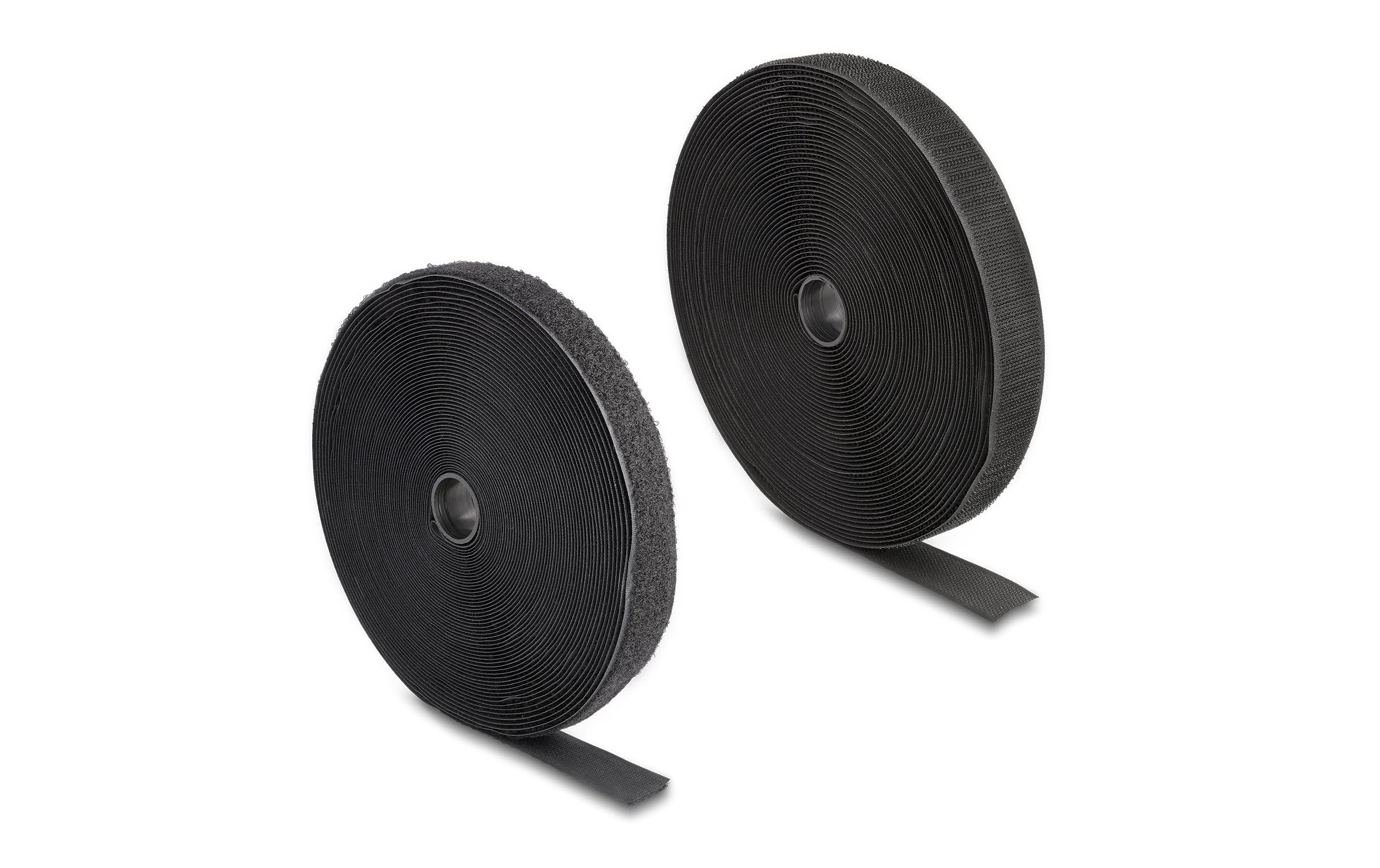 Klettband 15m x 25mm Strapazierfähig SchwarzDelock Strapazierfähiges Klettband mit Haft- und Flauschband L 15 m x B 25 mm schwarz