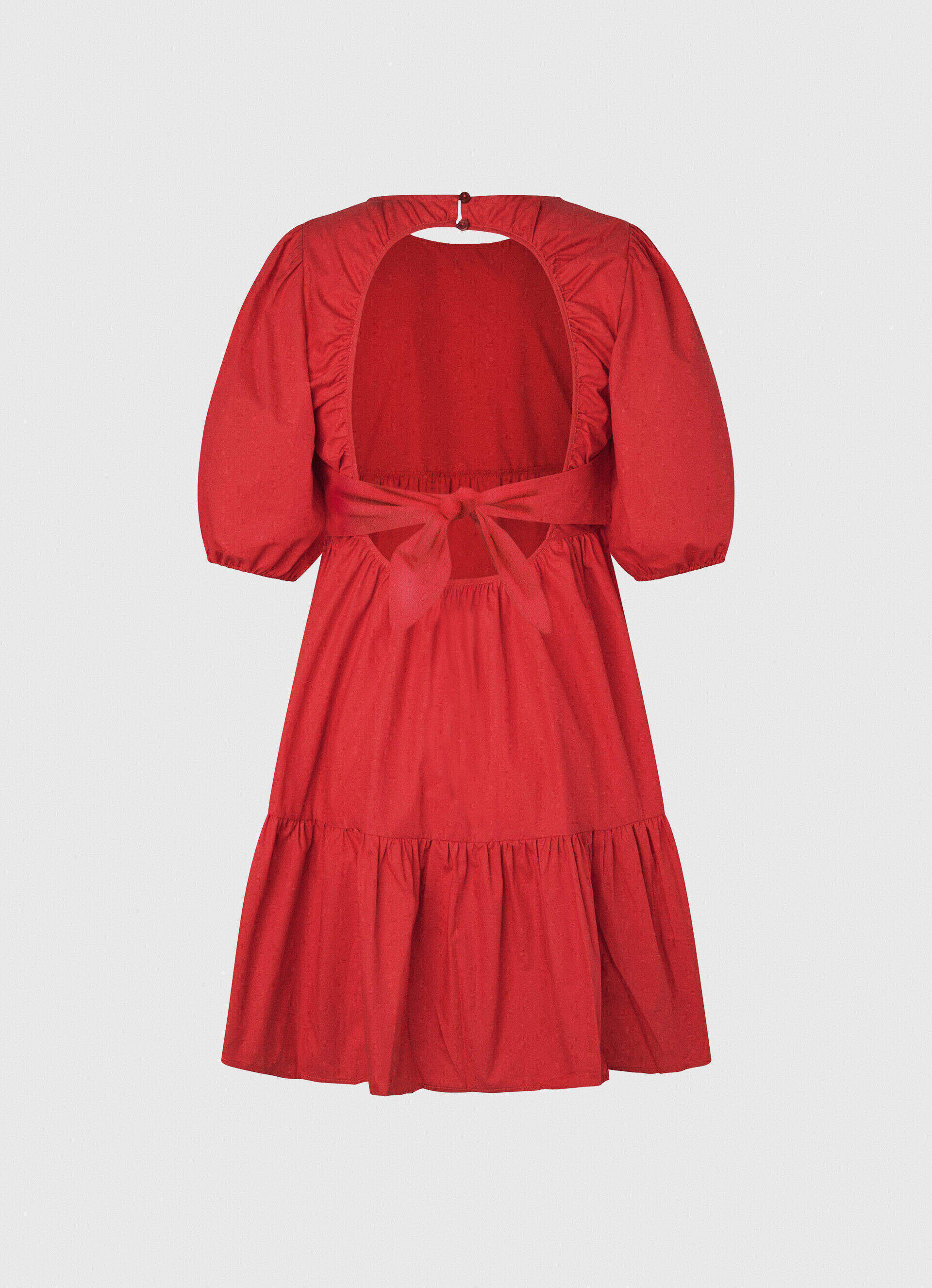 VESTIDO DE POPELINE DE ALGODÃO - vermelho estúdio