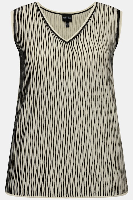Stricktop, Wollmix, V-Ausschnitt, ärmellos