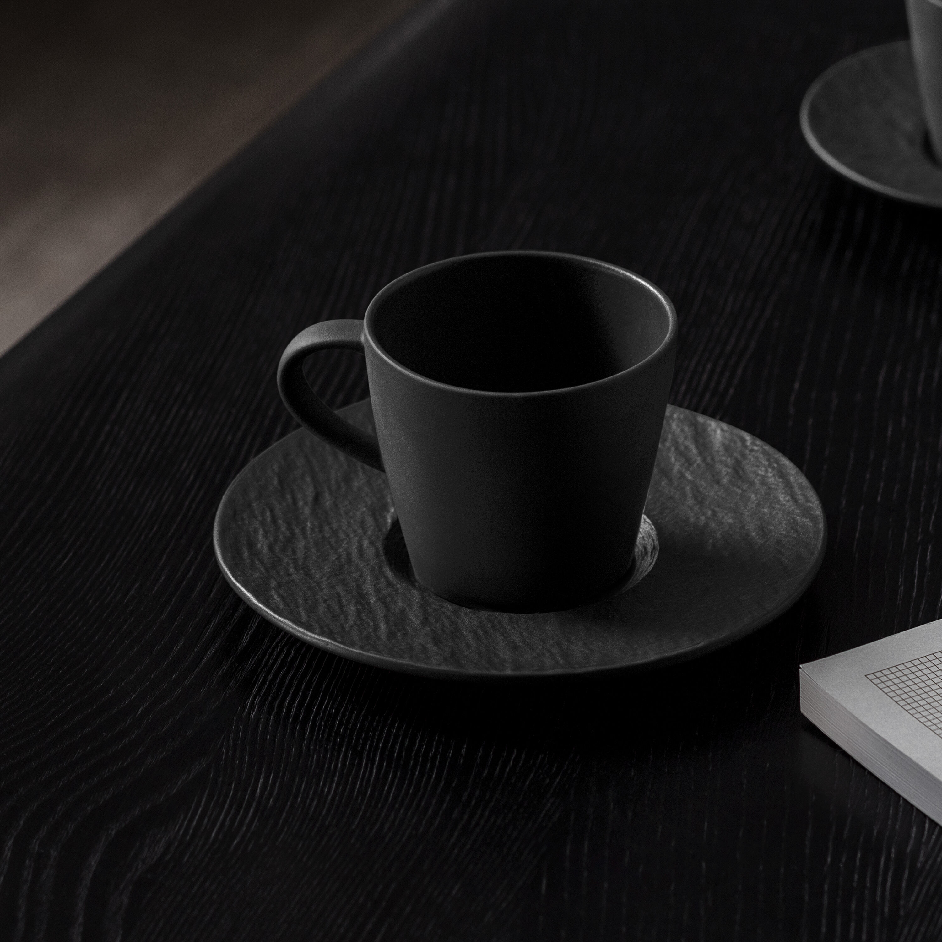 Manufacture Coffee cup Black, 5.5 oz, Premium Porcelain