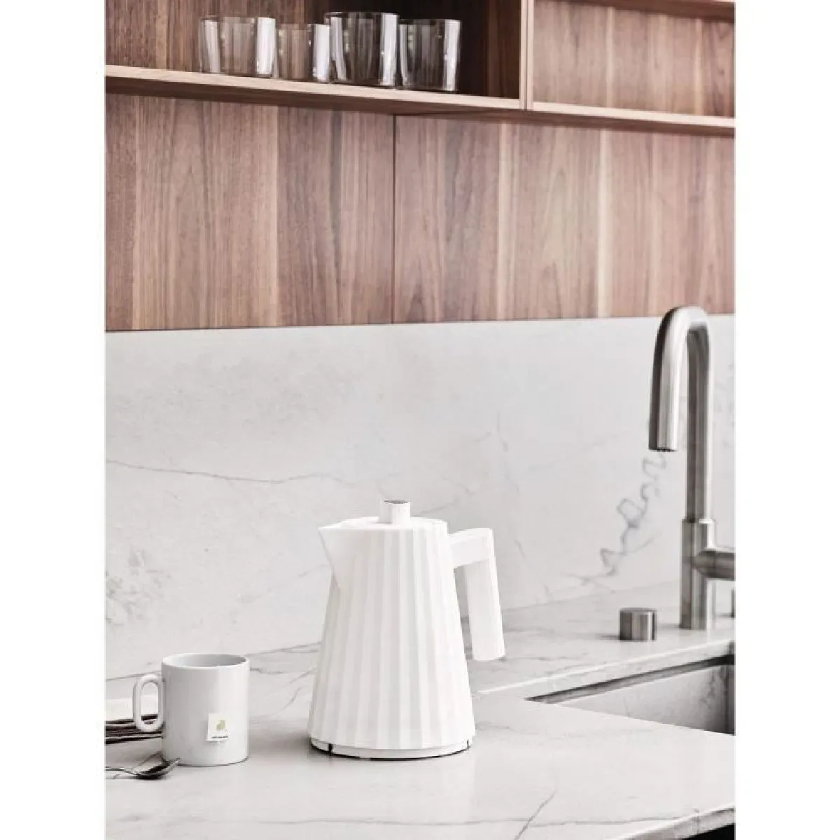 Alessi Bouilloire plissée 1 L - Blanc