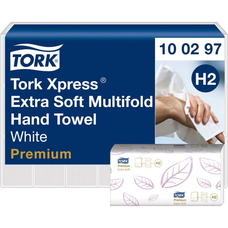 Essuie-mains pliage enchevêtré Tork H2 Premium Extradoux - Carton de 2100