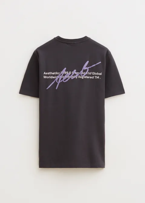 T-shirt met print written grijs (GRS.CHA)