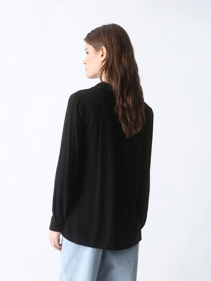Camisa fluida de padeiro - Preta