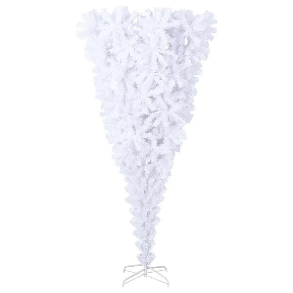 vidaXL Kunstkerstboom met standaard omgekeerd 210 cm wit