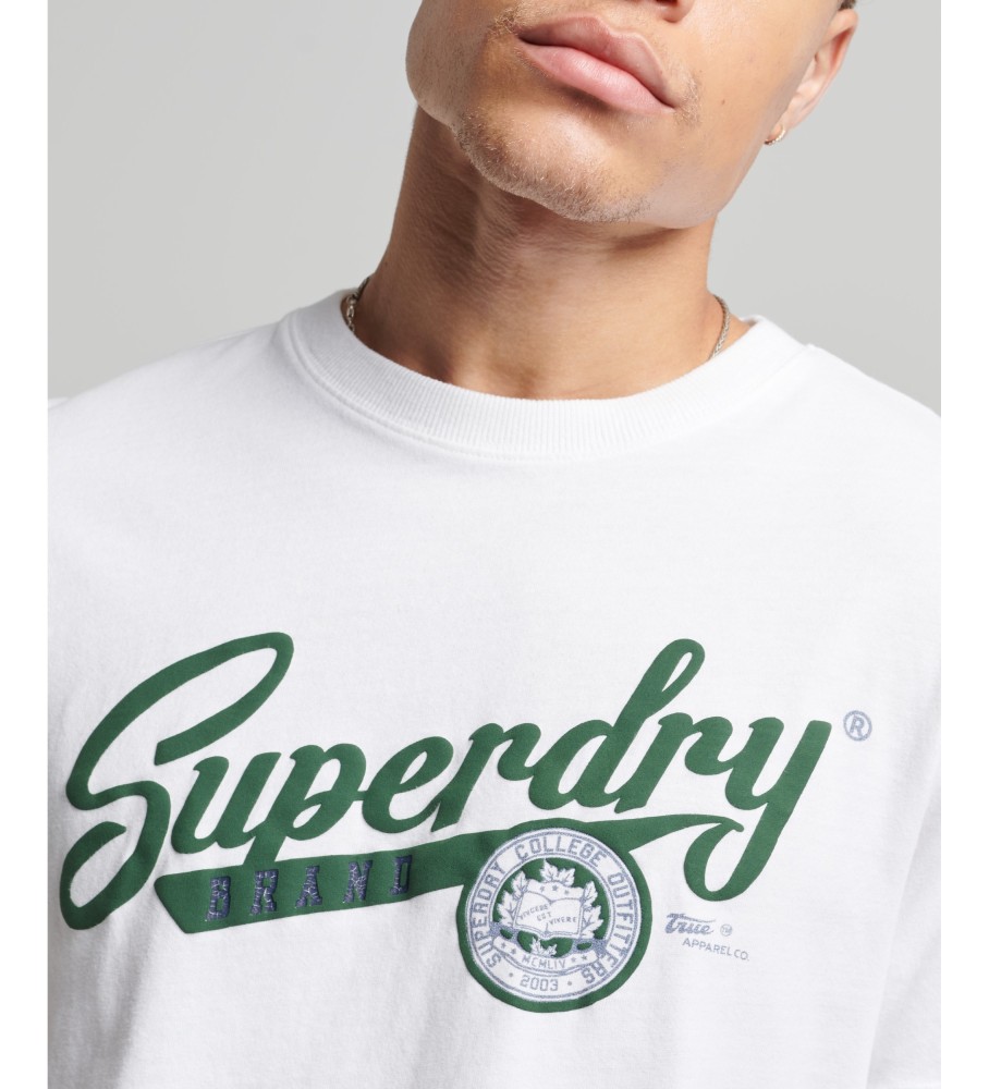 Camiseta Superdry Vintage Scripted College, branca